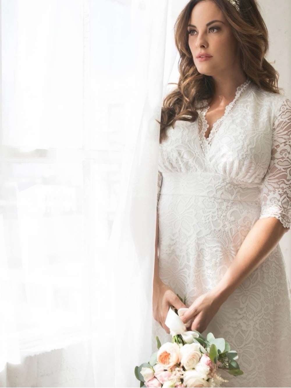 Kiyonna Bridal Bella Lace Wedding Dress Reception Woman’s Plus Size 1X (14-16)